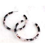 Boutique Handmade Ash Blonde Tortoise Shell Hoop Earrings, 50cm Photo 11