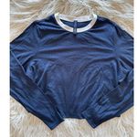 SKIMS Soft Lounge Ringer Long Sleeve Crop Top Navy Multi Size 2X Photo 3