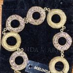 Melinda Maria Gold Plated Circle Link Light Purple Pave Crystal Toggle Bracelet Photo 1