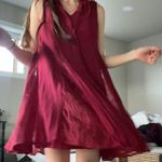 Xhilaration Burgundy Flowy Boho Dress With Lace Detail  Photo 1