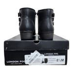 London Fog  Black Faux Leather Buckle Ankle Booties Women’s Size 8.5M Photo 6