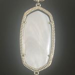 Kendra Scott Rayne Mother of Pearl Pendant Tassel Fringe Silver Tone Necklace Photo 5