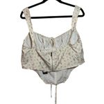 Pretty Little Things Plus Yellow Ditsy Floral Tie Front Corset Top Size 14 NWT Photo 1