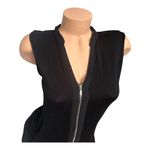 Design History  Womens size small zip-front vest top black sleeveless front zip Photo 1