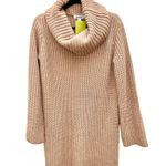 BB Dakota Knit Turtleneck Pullover Sweater Mini Dress Tan Women's Size M Photo 1