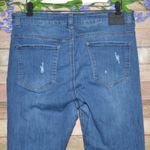 Lucky & Blessed Mid Rise Flare Jean STRETCH 14 Bellbottom Boho Western Raw Hem Blue Photo 5