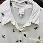belle du jour 🌵Trendy cactus button down tie bottom shirt NWT S Photo 2