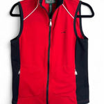 Ralph Lauren Lauren Active Red & Black Zip-Up Vest Size M Golf Active Preppy Photo 0