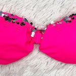Victoria's Secret Victoria’s Secret Swim Neon Pink Sequin Strapless Padded Bikini Top Size Small Photo 0