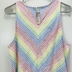 Lands' End  Rainbow‎ Chevron Stripe Linen Sleeveless Shift Dress MEDIUM Pride Photo 11