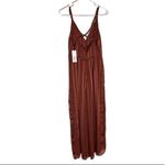 Molly Bracken  Geo Print Strappy Retro Rust Jumpsuit NWT Photo 3