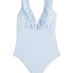 H&M Padded-cup Swimsuit Blue/White Stripes Size L NWT Photo 8