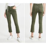 Veronica Beard Carly Kick Flare High Rise Jeans Olive Stone Stretch Size 23 Photo 1