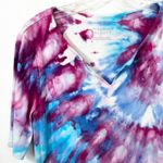Talbots Large Top Handmade Tie Dye Purple Blue Spiral Boho Festival Knit 1751 Photo 3