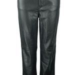 Elie Tahari Womens Black Faux Leather Straight Leg High Rise Ankle Pants Size 29 Photo 0