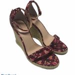 Tahari  Wynna Espadrille Wedge Sandals floral pink Ankle Strap 4” Womens Size 8 Photo 4