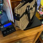 Longaberger  Homestead Checked Plaid Shoulder bag Purse tan black double handle Photo 13