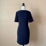 Mario Serrani  | Navy Blue Ribbed Bodycon Dress Sz S Photo 3
