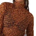 Free People NWT! Hello There Animal Print Smocked Crop Top - Size Small Photo 3