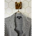 EXPRESS Soft Black and White Stripe Open Front Cardigan Sweater - Size - Small Photo 3
