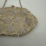 La Regale *Flaws* Vintage Ivory Beaded Clutch Bag Gold Formal Photo 2