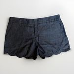 Club Monaco Women's Blue Scalloped Hem Shorts Size 4 Casual Lightweight Photo 1