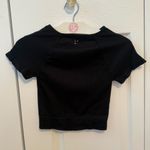 Free People Movement Cut It Out Short Sleeve Tee in Black Photo 2