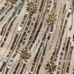 Mac Duggal 93739 Embellished Floral Feather One Shoulder Gown Size 4 Nude Gold Photo 3