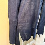 Nordstrom Trouve Navy Linen Open Cardigan with Tie Back - XS/S Photo 6