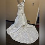 David's Bridal  Off-Shoulder White Wedding Dress Photo 4