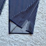 Chico's Chico’s Wide Leg Cropped Sweater Pants Sz 2 L 12 Navy Blue Striped Knit Capsule Photo 4
