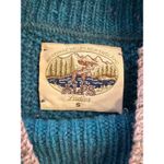 ALPS Vintage 80s Retro Mockneck Wool Textured Knit Sweater Ski Bunny Size S Green Photo 3