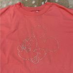 Disney  wear vintage coral pink rhinestone Mickey Mouse T-shirt women’s large Photo 3