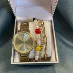 INC Gold Watch with Bracelet Set Photo 1