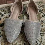 Rampage rhinestone studded pointed toe open side flats wedding glam Photo 0