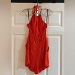 Marciano  Orange Halter Romper Jumpsuit Open Back Size 6 Excellent Condition Photo 4