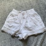 High Waist White Textured Shorts Size M Photo 5