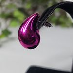 Small 1" Metallic Fuschia Pink Chunky Teardrop Earrings New Photo 2