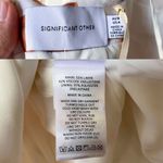 Significant Other Dress Lola Dot Ruched Open Tie Back Mini Caramel Petal 4 NWT White Photo 3