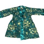 California Dynasty Vintage Kimono Green‎ and Gold Floral Robe Size Small Green Photo 0