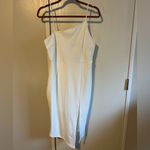NWT Asymmetrical White Dress with Slit Size Medium Photo 1