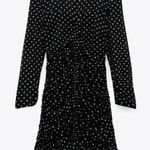 ZARA NWT  Tulle Swiss Shiny Silver Dot Black Dress Photo 2