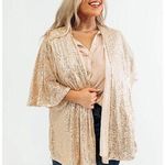 Impressions  Online Boutique NWT Brilliant Luster Sequin Cardigan In Gold Size M Photo 0