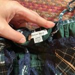 American Eagle  NAVY & GREEN PLAID LACE CAMI TOP Photo 2