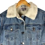 Working Title Crop Denim Jacket Womens S Light Wash Sherpa Lined Coastal Cowgirl Blue Photo 1