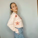 NEW 3D Flower Crop Top Orange Size L Photo 2