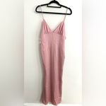 Fame and Partners  Trine Dusty Rose Pink Satin V-Neck Maxi Gown Size 4 Photo 1