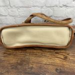 Brighton VTG Handbag Cream Pebbled Leather Brown Croc Trim Dbl Shoulder Straps Photo 5