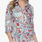 CHAPS  Red & Blue Paisley No Iron Button Down Size Large Photo 0