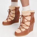 Veronica Beard  Leather Sherapa Elfred Wedge Boots Hazel Photo 0